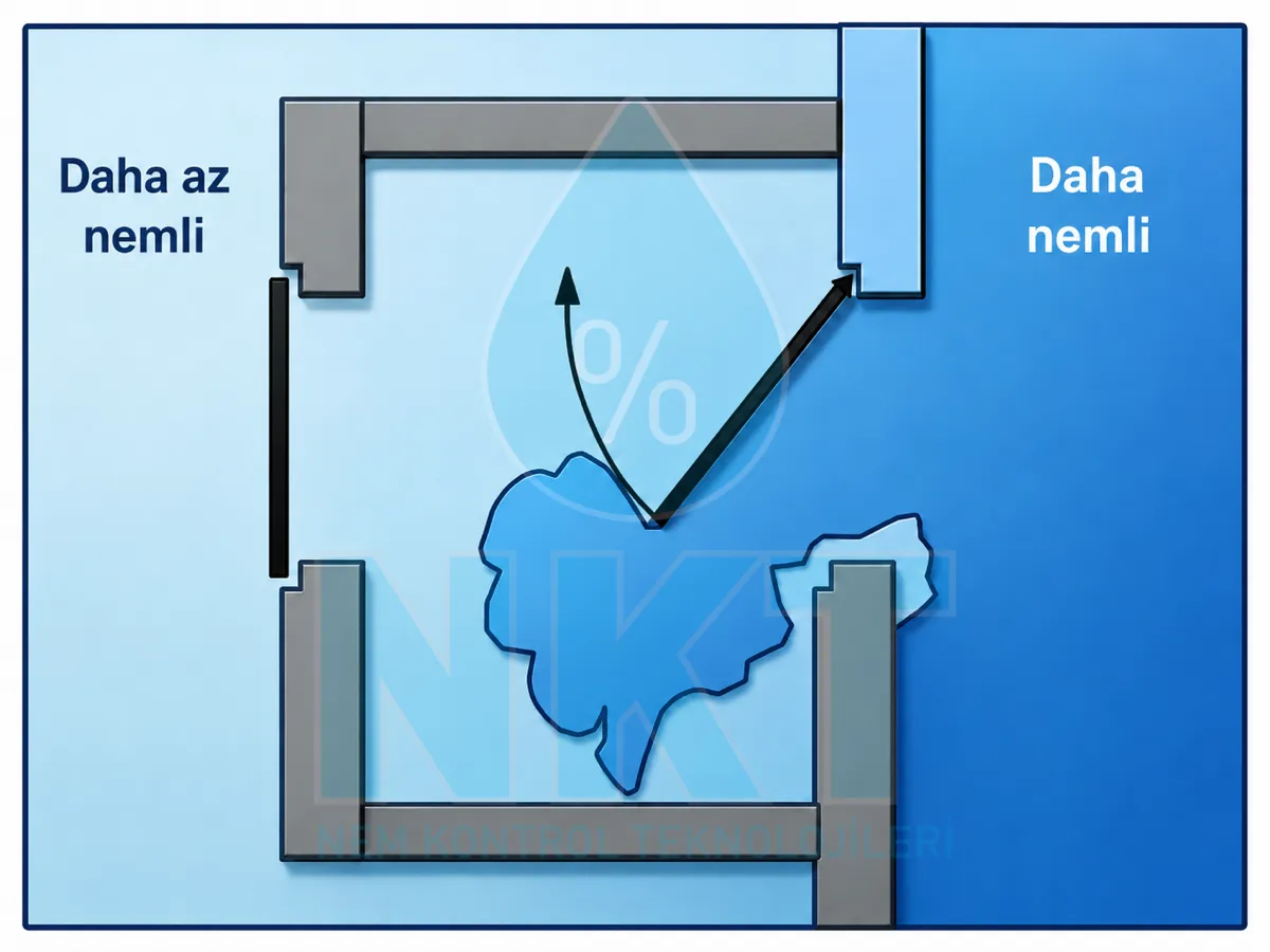 Hava kilidi (airlock) üzerinden nem transferi: çift kapılı geçiş